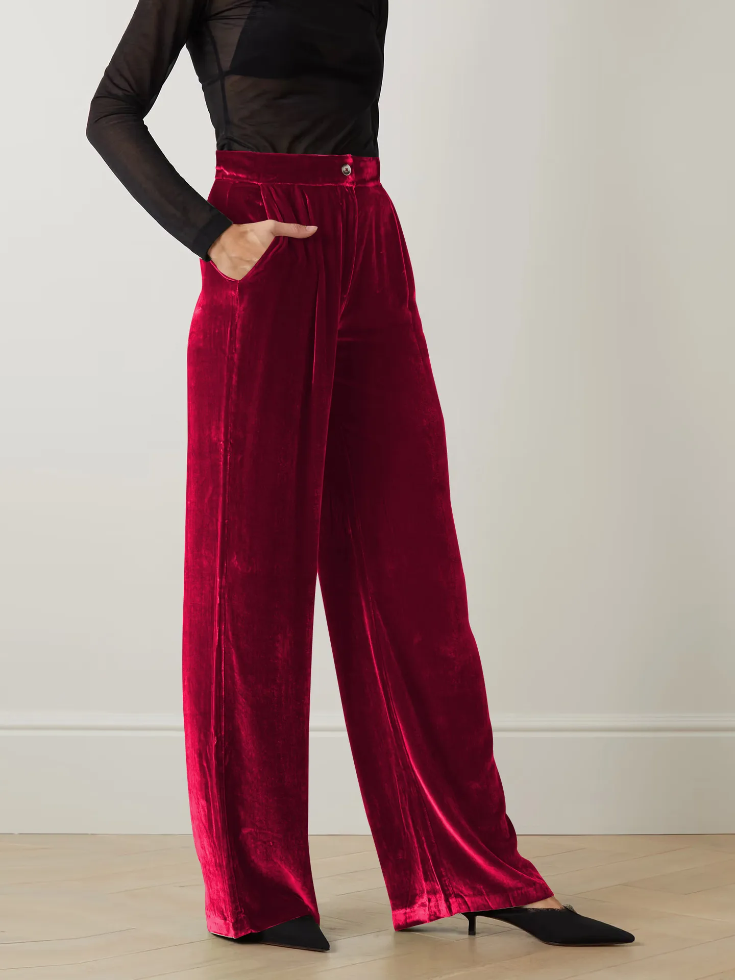 Fashion Women's New All-match Slim-fit Straight Trousers High-end Windproof And Dummy Casual Pants Winter display picture 11