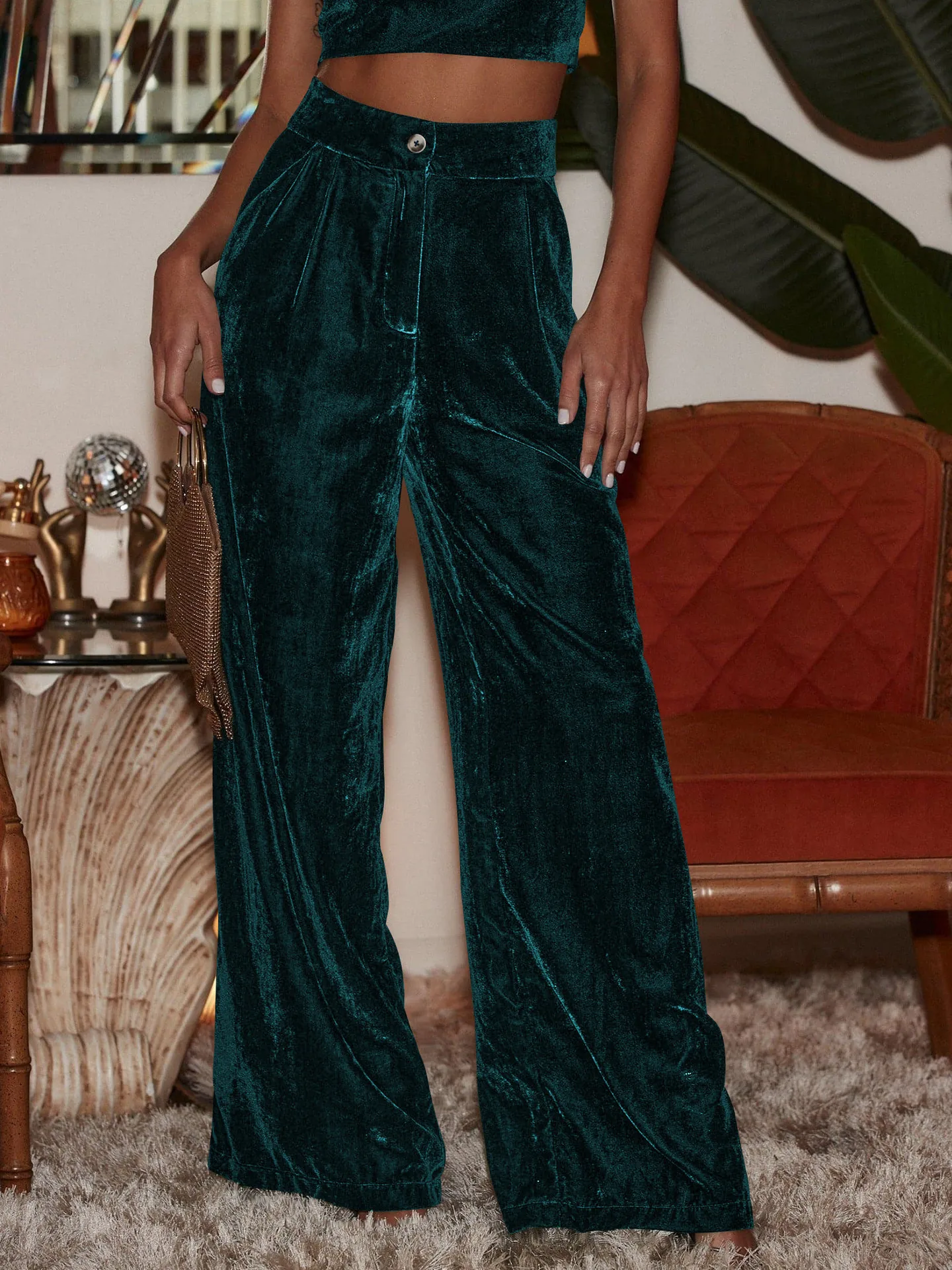 Fashion Women's New All-match Slim-fit Straight Trousers High-end Windproof And Dummy Casual Pants Winter display picture 13