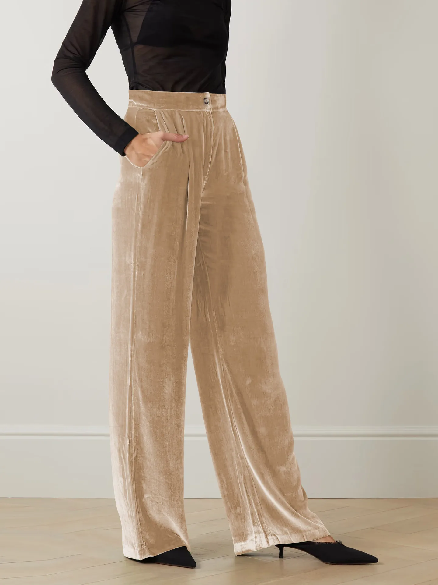 Fashion Women's New All-match Slim-fit Straight Trousers High-end Windproof And Dummy Casual Pants Winter display picture 14