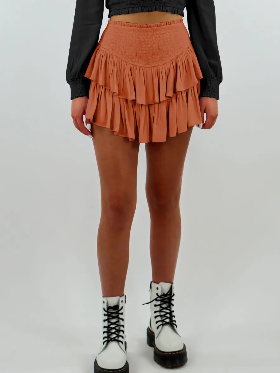 In Stock Wholesale  Fashion Plain Women's Clothing Summer New Fashion Pleated Skirt Sexy Hot Girl Lotus Leaf Skirt display picture 8