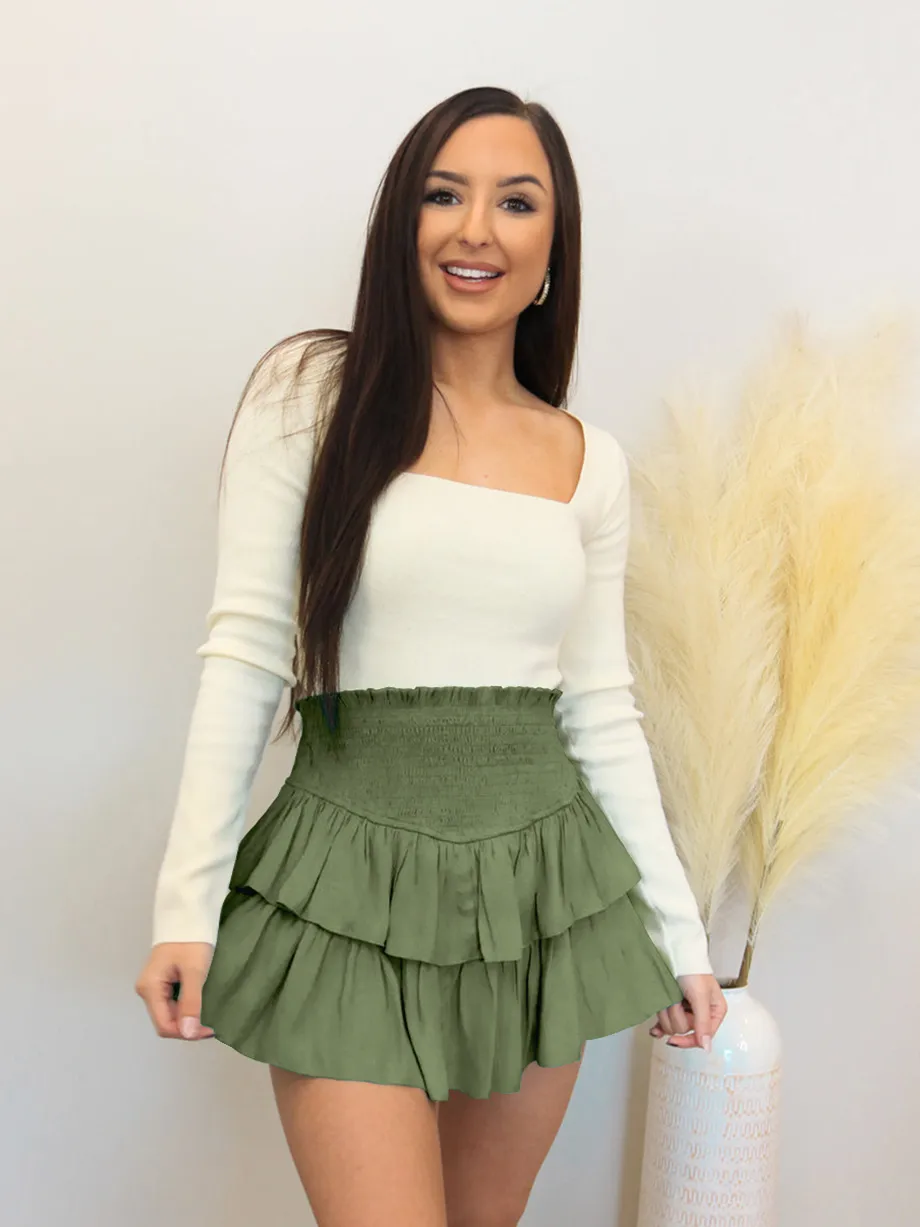 In Stock Wholesale  Fashion Plain Women's Clothing Summer New Fashion Pleated Skirt Sexy Hot Girl Lotus Leaf Skirt display picture 22