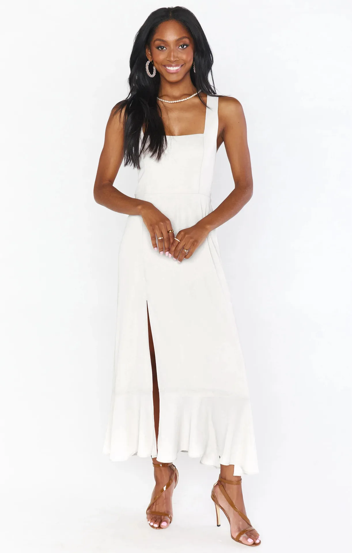 Summer New Fashion Women's Tape Strap Elegant French Style Elegant Dress Split Ruffled Skirt display picture 4