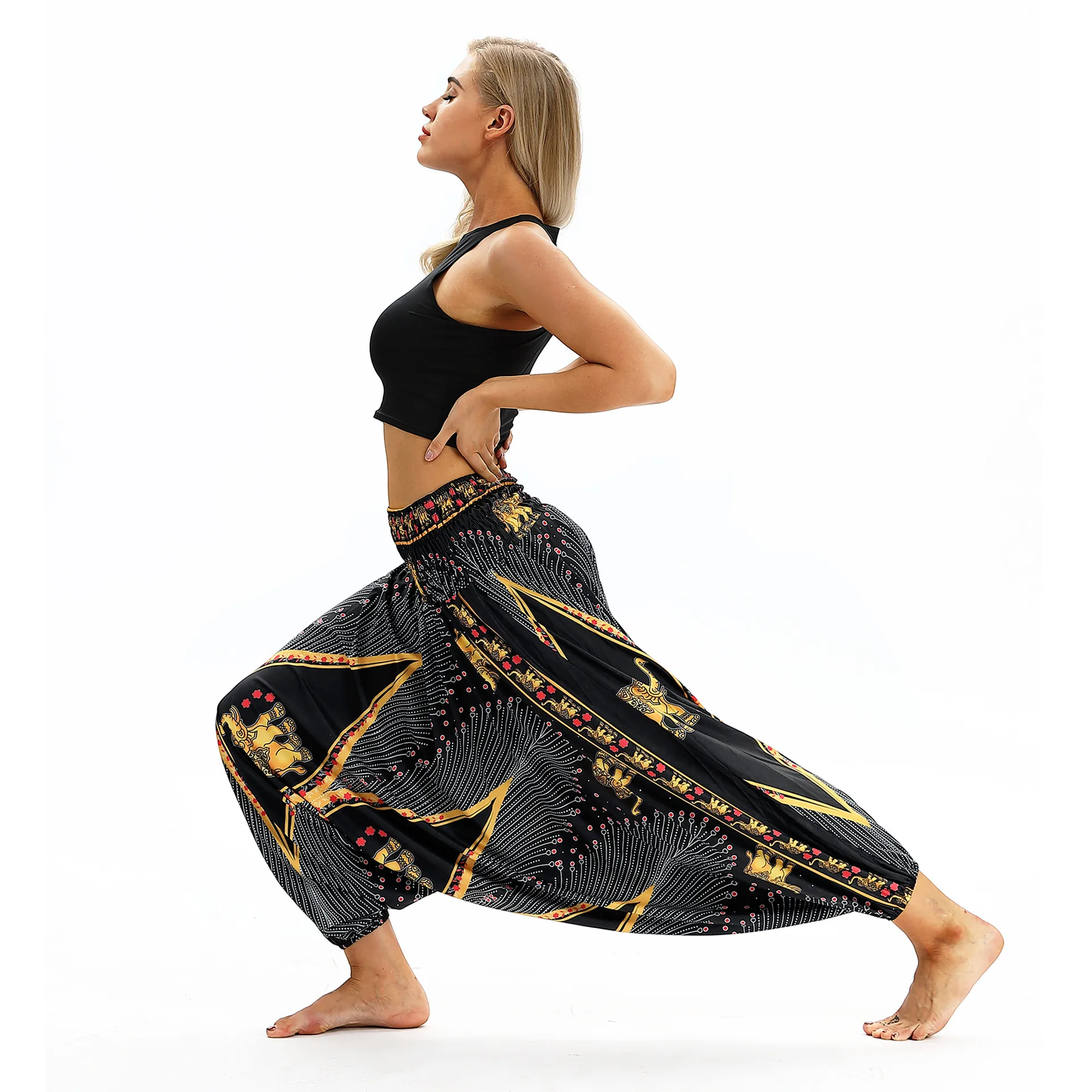 Summer New Digital Printing Women's Yoga Sports Pants Casual Loose Large Size Bloomers Spot Wholesale display picture 5