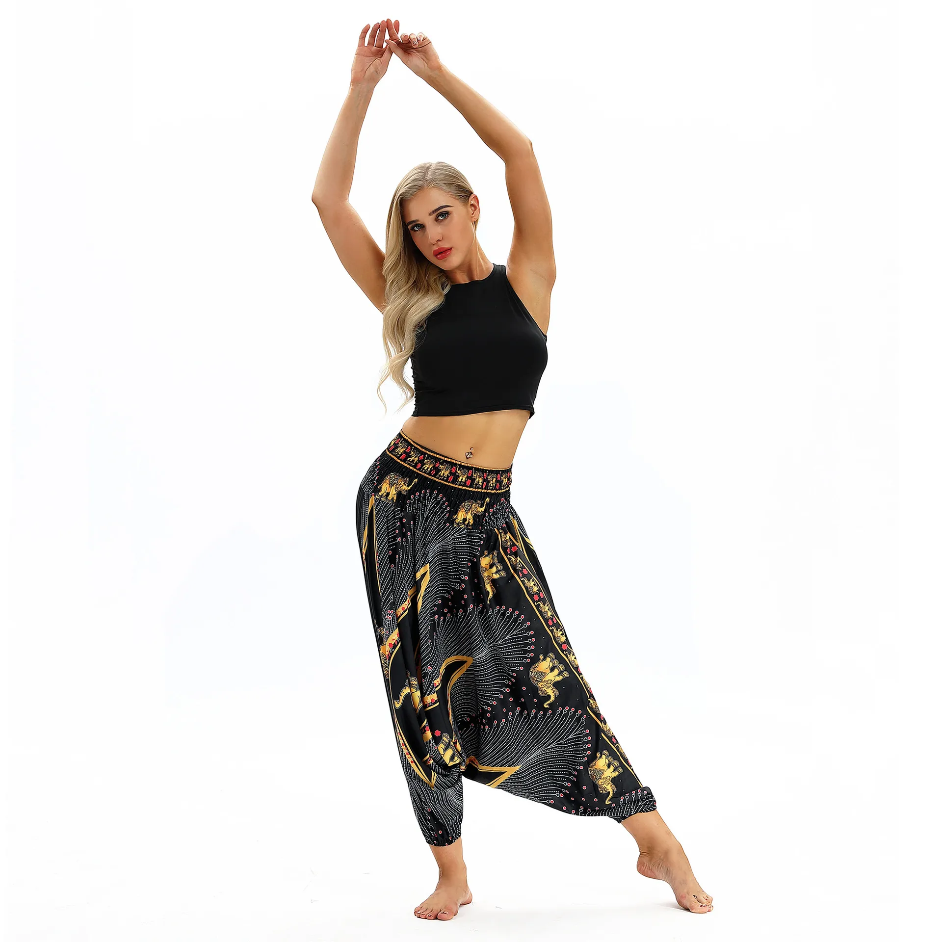 Summer New Digital Printing Women's Yoga Sports Pants Casual Loose Large Size Bloomers Spot Wholesale display picture 6