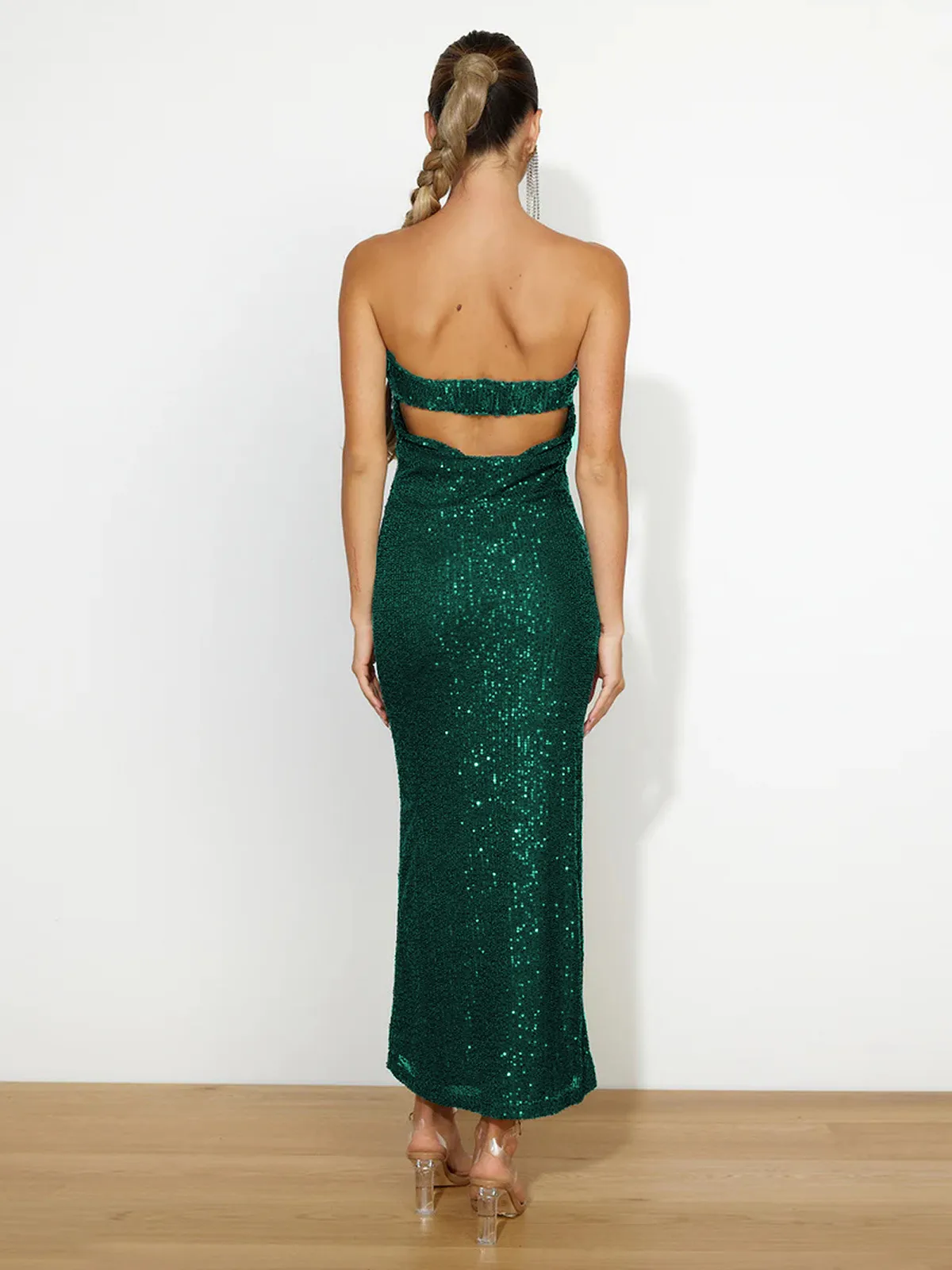 Autumn Popular Sequin Dress  Women's Tube Top Bridesmaid Dress Hot Girl Sequined Dress display picture 5