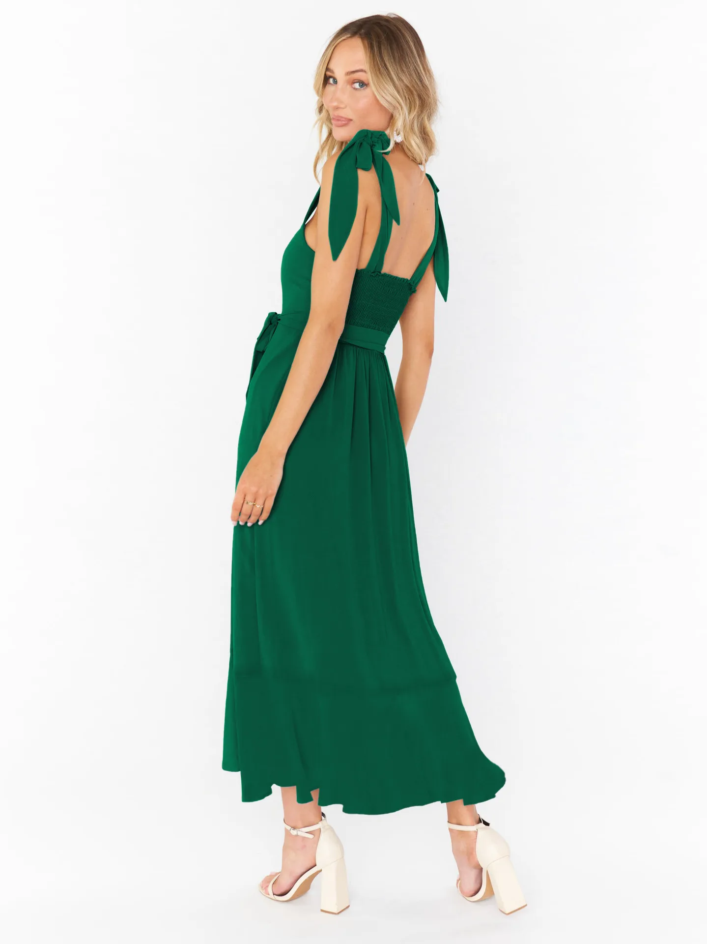 Summer Women's Elegant Slip Skirt Belt Bow Slimming Evening Dress Design Sense Niche Bridesmaid Dress display picture 3