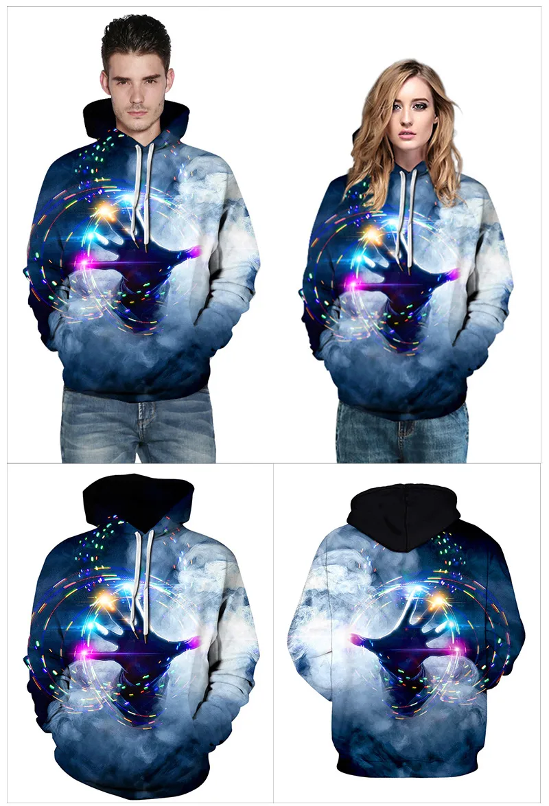 Explosions Halloween Blood Drops Digital Printing Hooded Sweater  Large Size Couple Jacket Hooded display picture 8