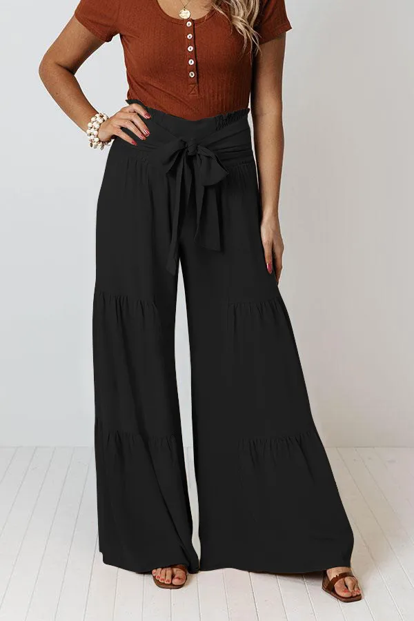 Factory Direct Sales Plain Fashion  Summer New Women's Clothing Fashion Casual Pleated Wide Leg Trousers Loose Pants display picture 6
