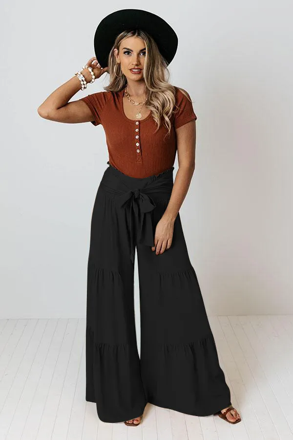 Factory Direct Sales Plain Fashion  Summer New Women's Clothing Fashion Casual Pleated Wide Leg Trousers Loose Pants display picture 7