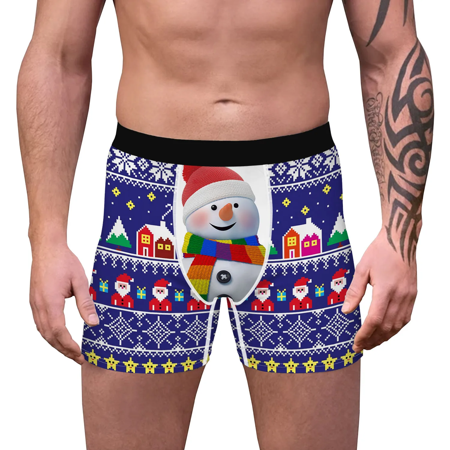 A Generation Of  Snowman Digital Printed Boxers Comfortable Breathable Men's Wear Slim Men's Underwear display picture 9