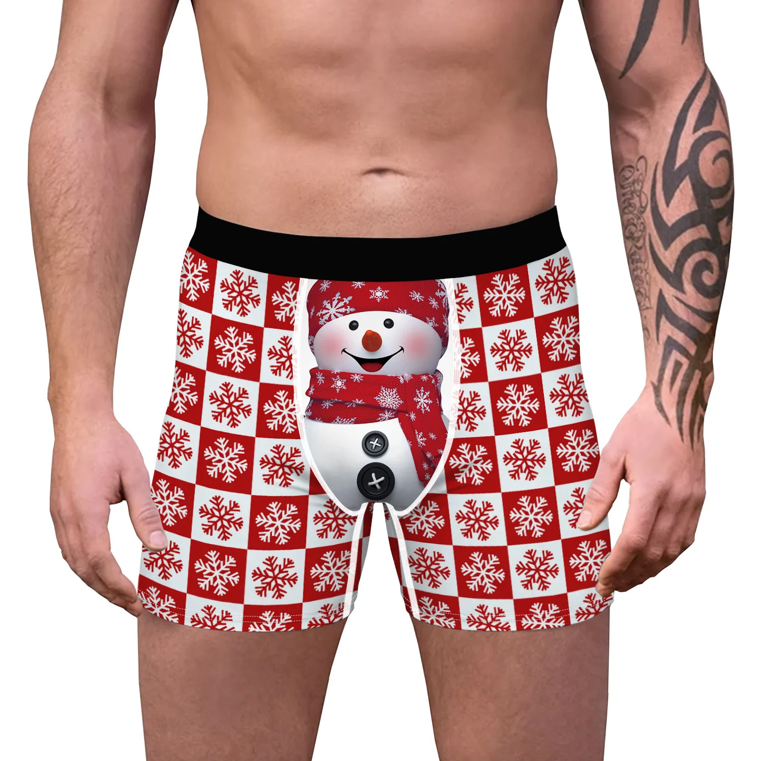 A Generation Of Bow Tie Christmas Digital Printing Men's Stretch Comfortable Breathable Underwear Gift Popular Boxers display picture 10