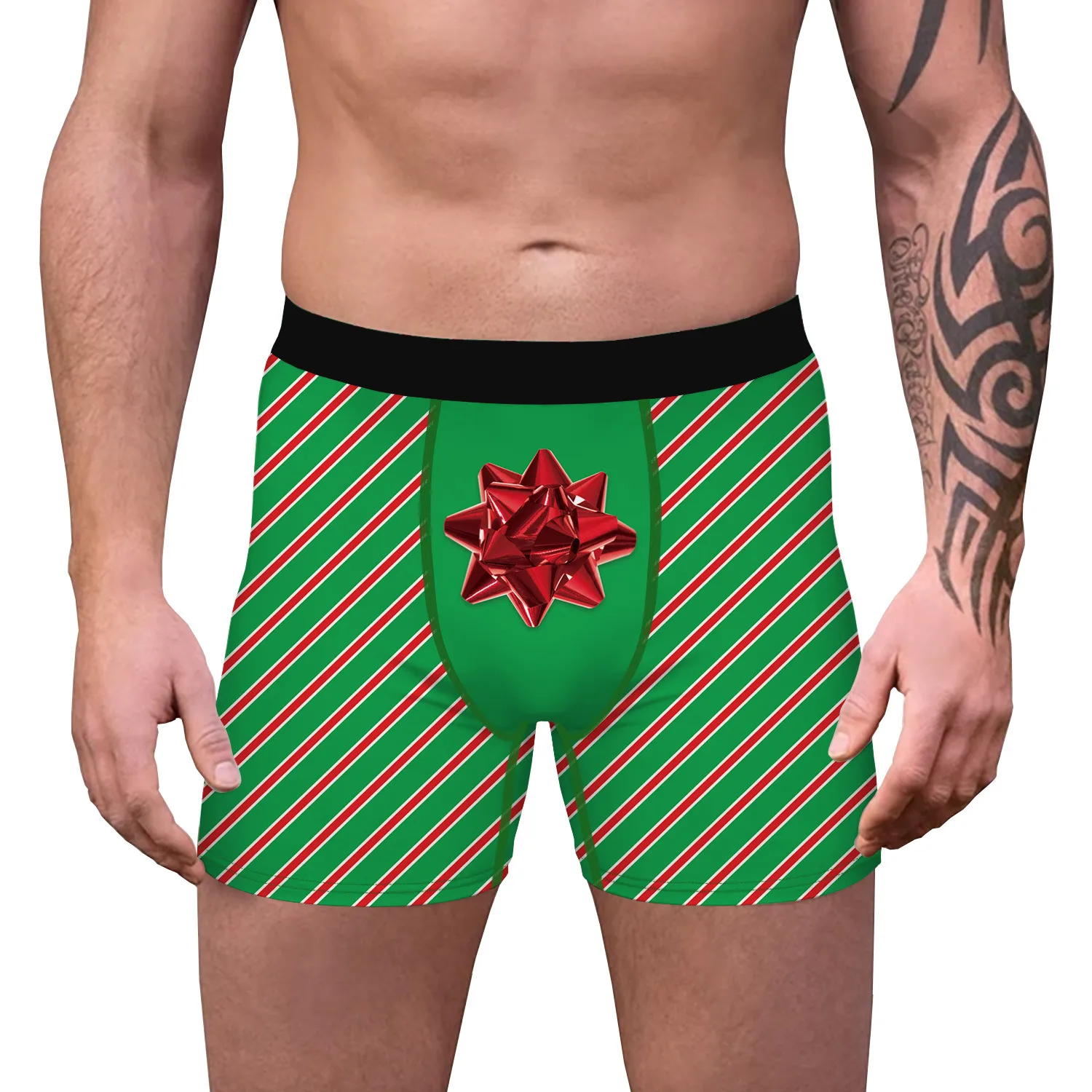 A Generation Of Bow Tie Christmas Digital Printing Men's Stretch Comfortable Breathable Underwear Gift Popular Boxers display picture 4