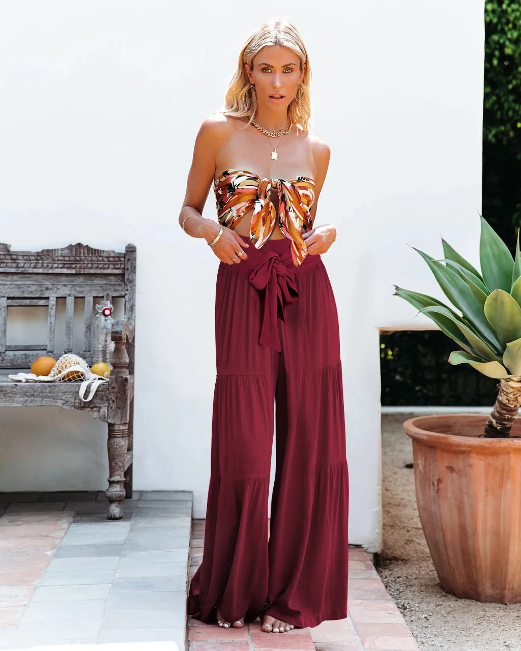 Factory Direct Sales Plain Fashion  Summer New Women's Clothing Fashion Casual Pleated Wide Leg Trousers Loose Pants display picture 30