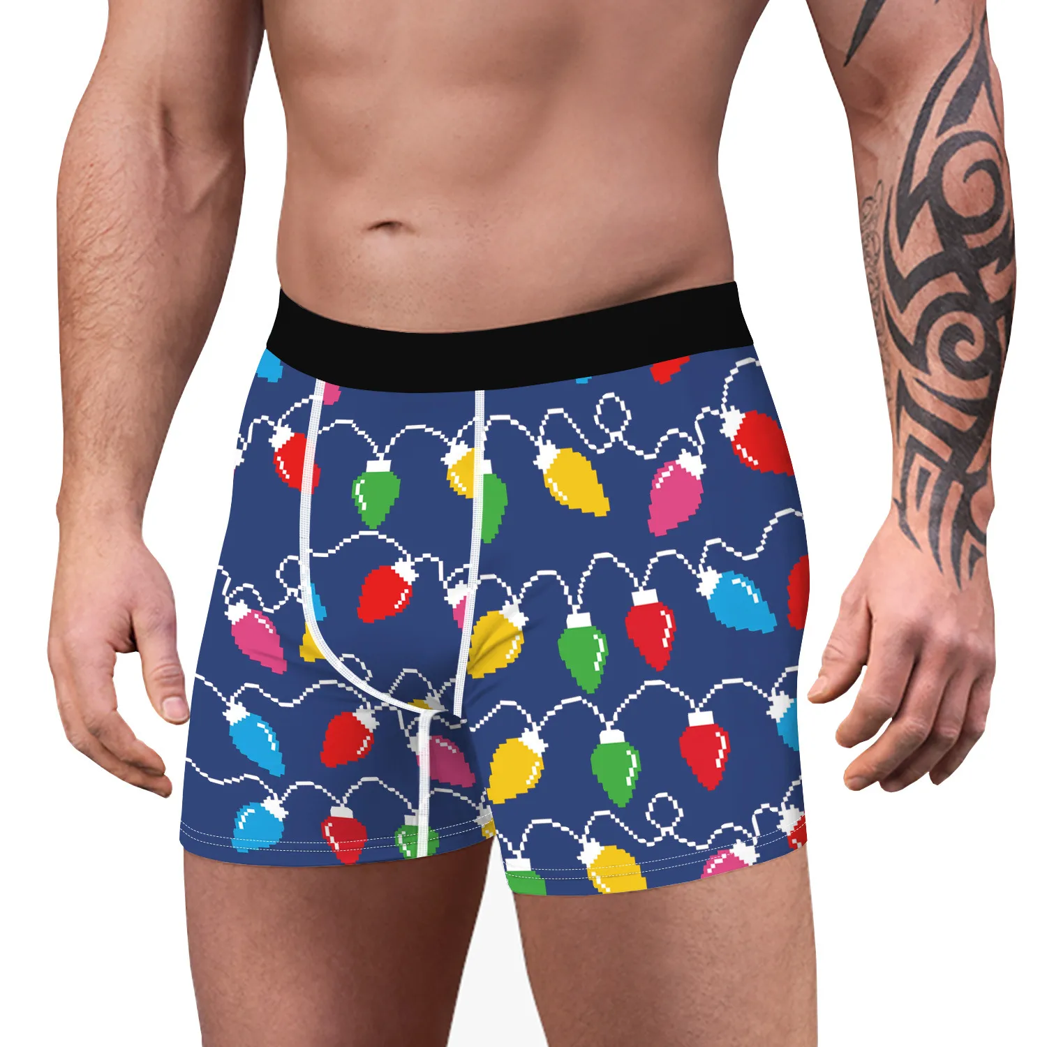 A Generation Of Bow Tie Christmas Digital Printing Men's Stretch Comfortable Breathable Underwear Gift Popular Boxers display picture 8
