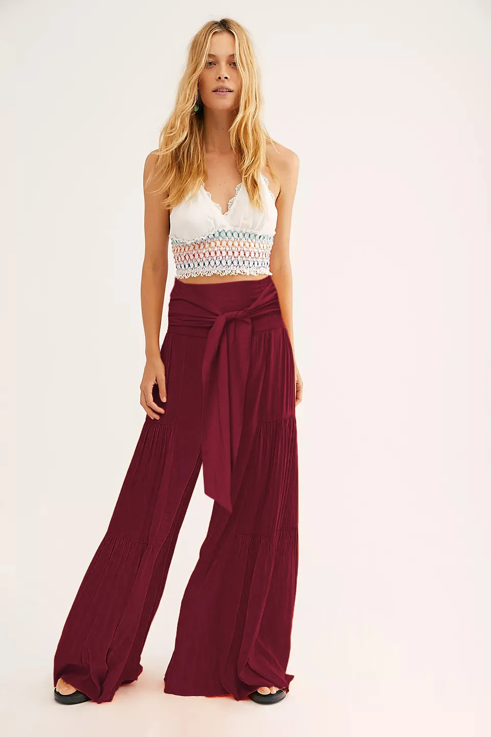 Factory Direct Sales Plain Fashion  Summer New Women's Clothing Fashion Casual Pleated Wide Leg Trousers Loose Pants display picture 32