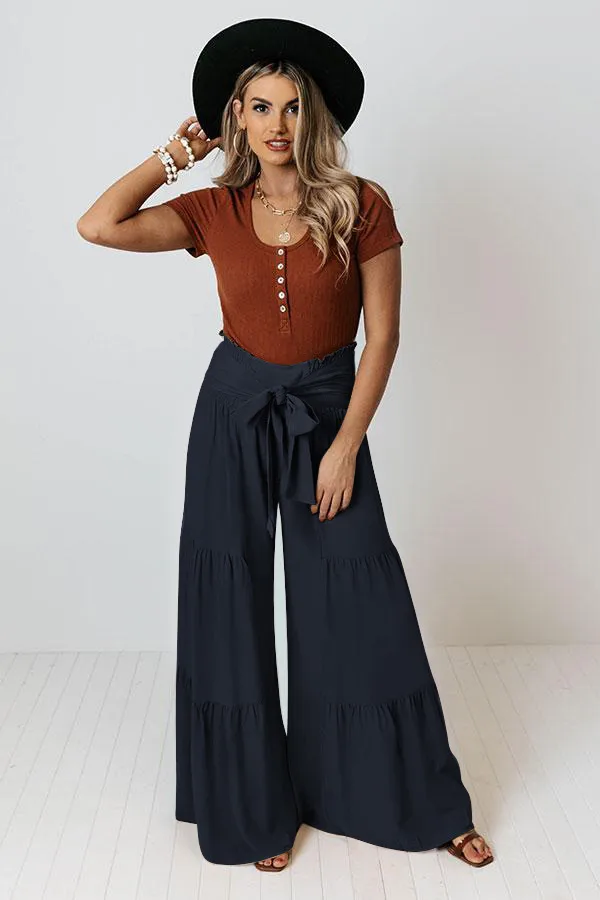 Factory Direct Sales Plain Fashion  Summer New Women's Clothing Fashion Casual Pleated Wide Leg Trousers Loose Pants display picture 34