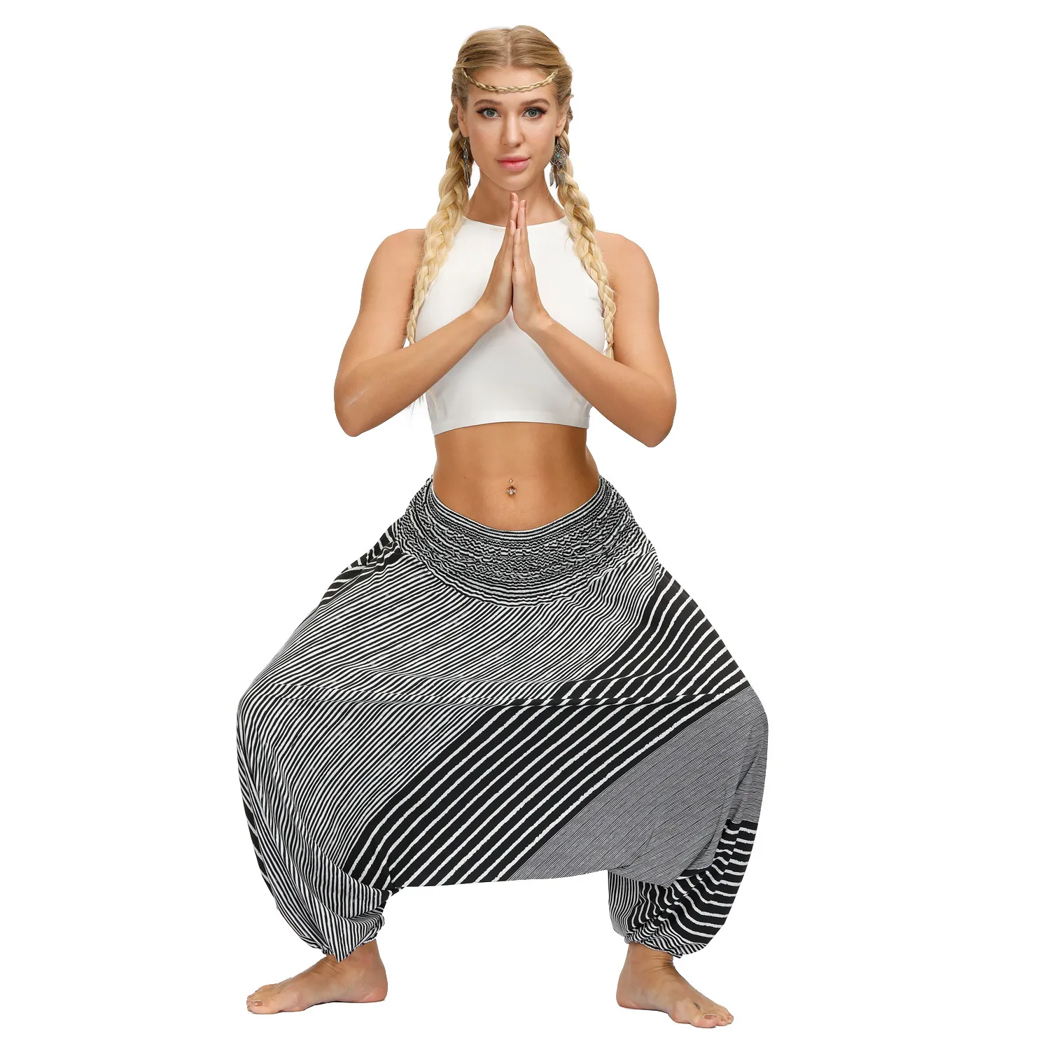 Factory Direct Digital Printing Women's Loose Toe Crotch Yoga Sports Pants Pop Breathable Summer Bloomers display picture 4