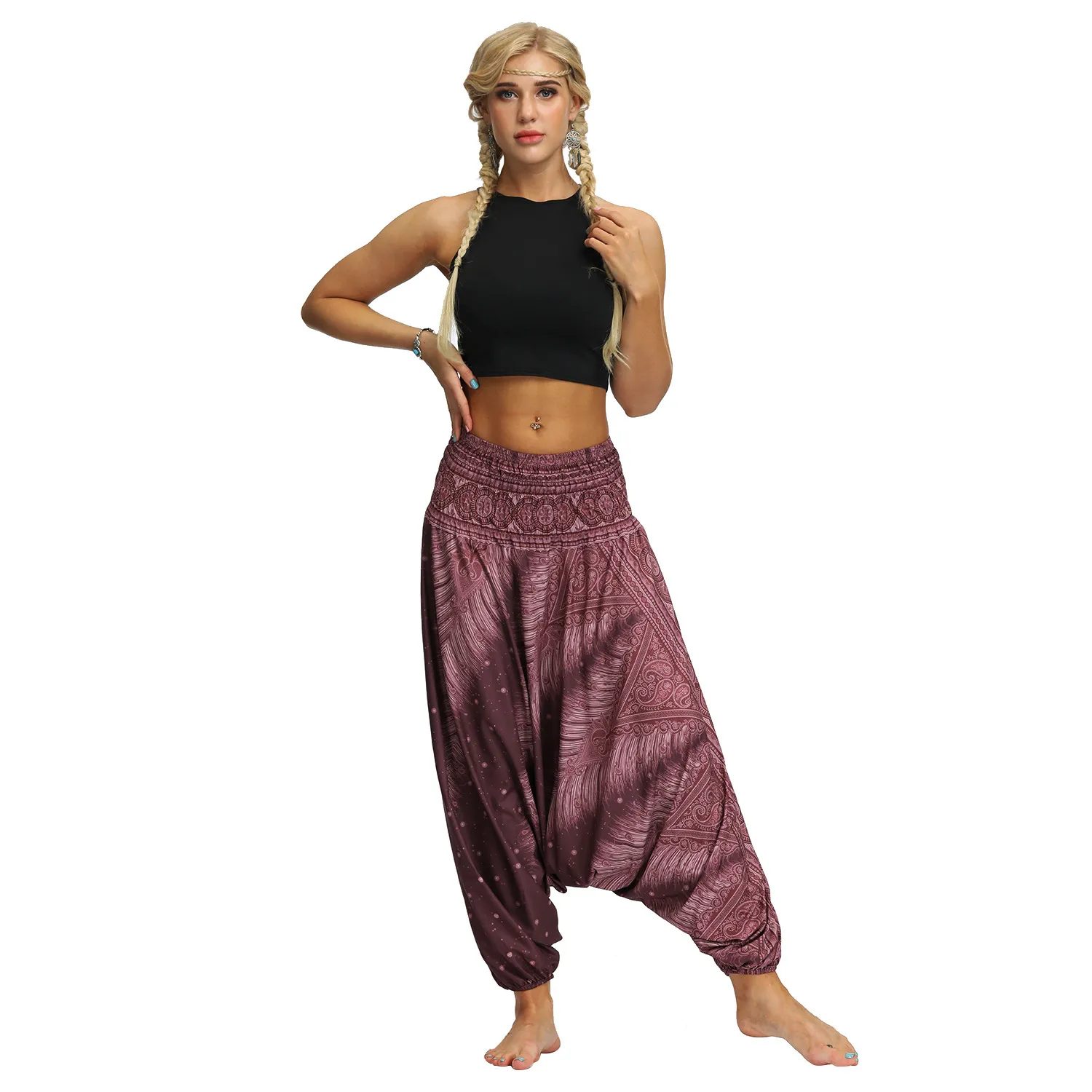 Factory Direct Digital Printing Women's Loose Toe Crotch Yoga Sports Pants Pop Breathable Summer Bloomers display picture 10