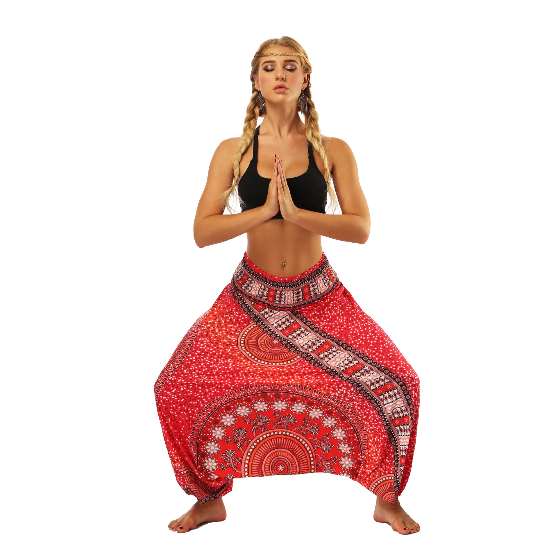 Factory Direct Digital Printing Women's Loose Toe Crotch Yoga Sports Pants Pop Breathable Summer Bloomers display picture 12