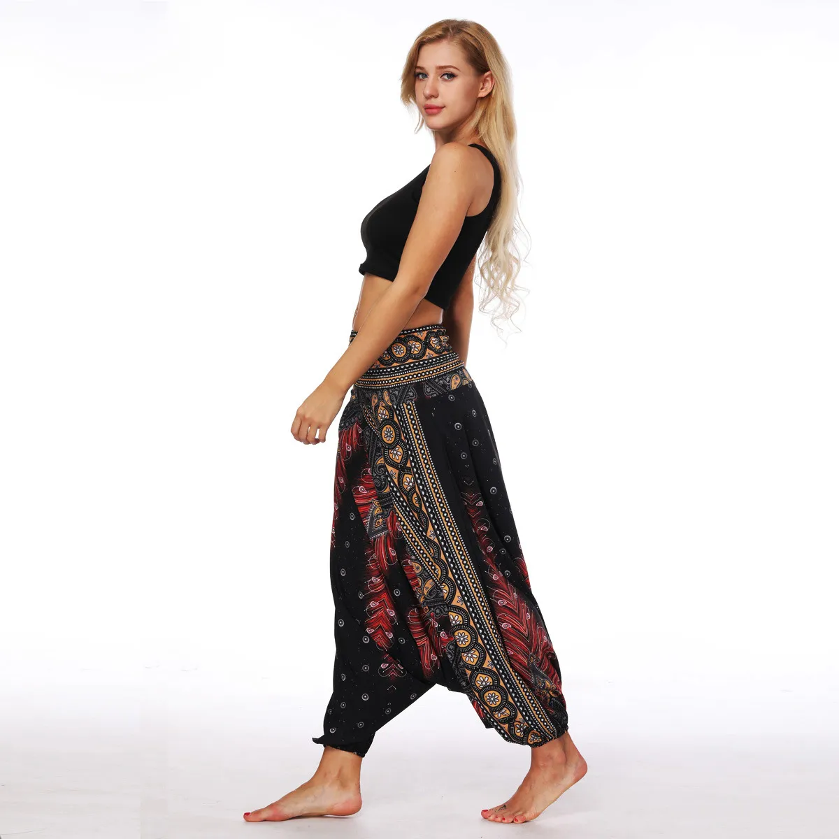 Factory Direct Digital Printing Women's Loose Toe Crotch Yoga Sports Pants Pop Breathable Summer Bloomers display picture 13