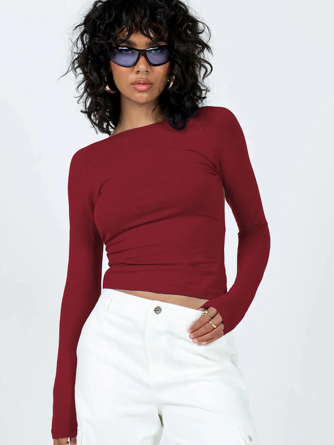 High-end Women's Clothing New  Sexy Spice Backless Base T-Shirt Long-sleeved Slim-fit Y2K Top For Outer Wear display picture 3