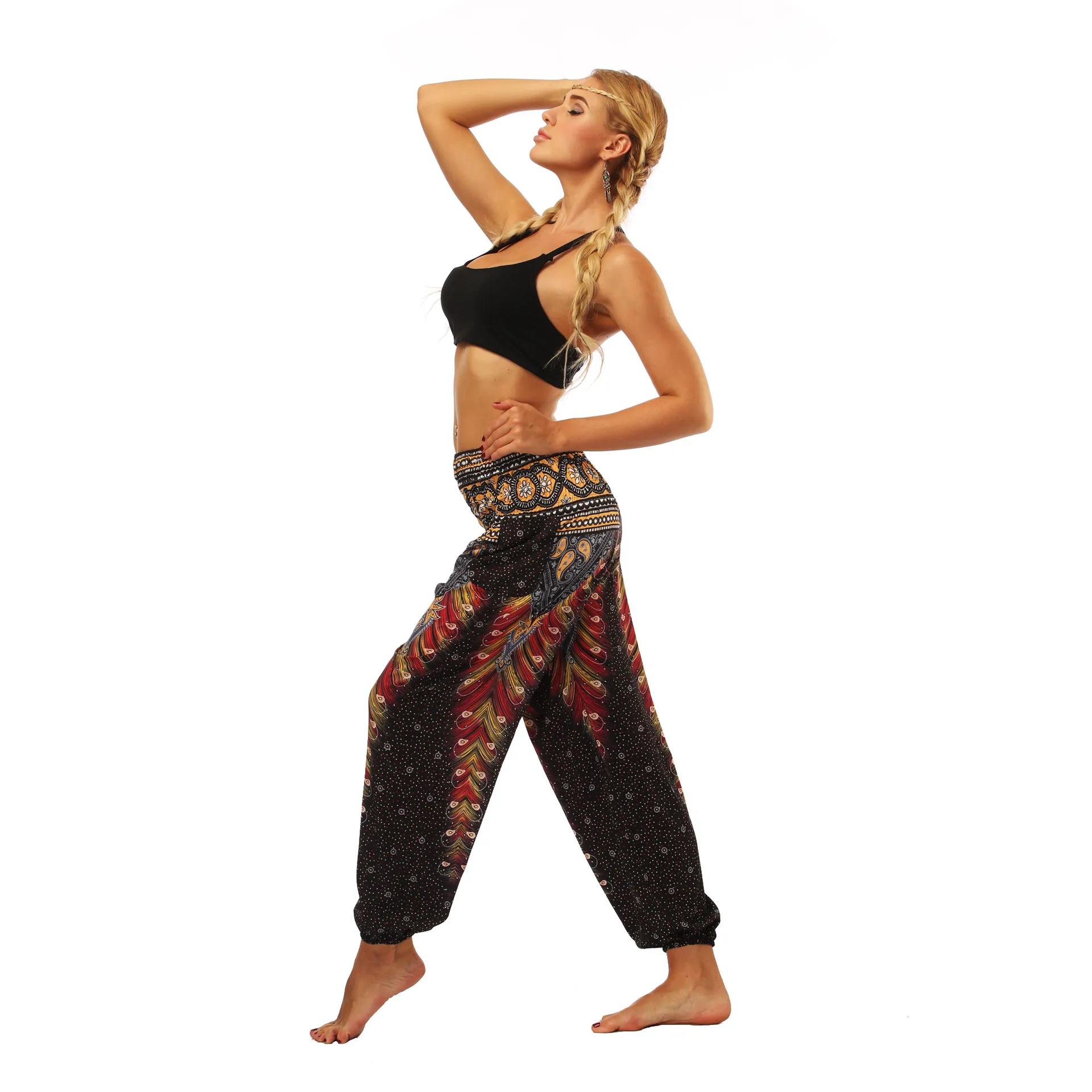 New Ethnic Style Digital Printing Women's Trousers Sports Casual Pants Loose High Waist Bloomers Spot display picture 7