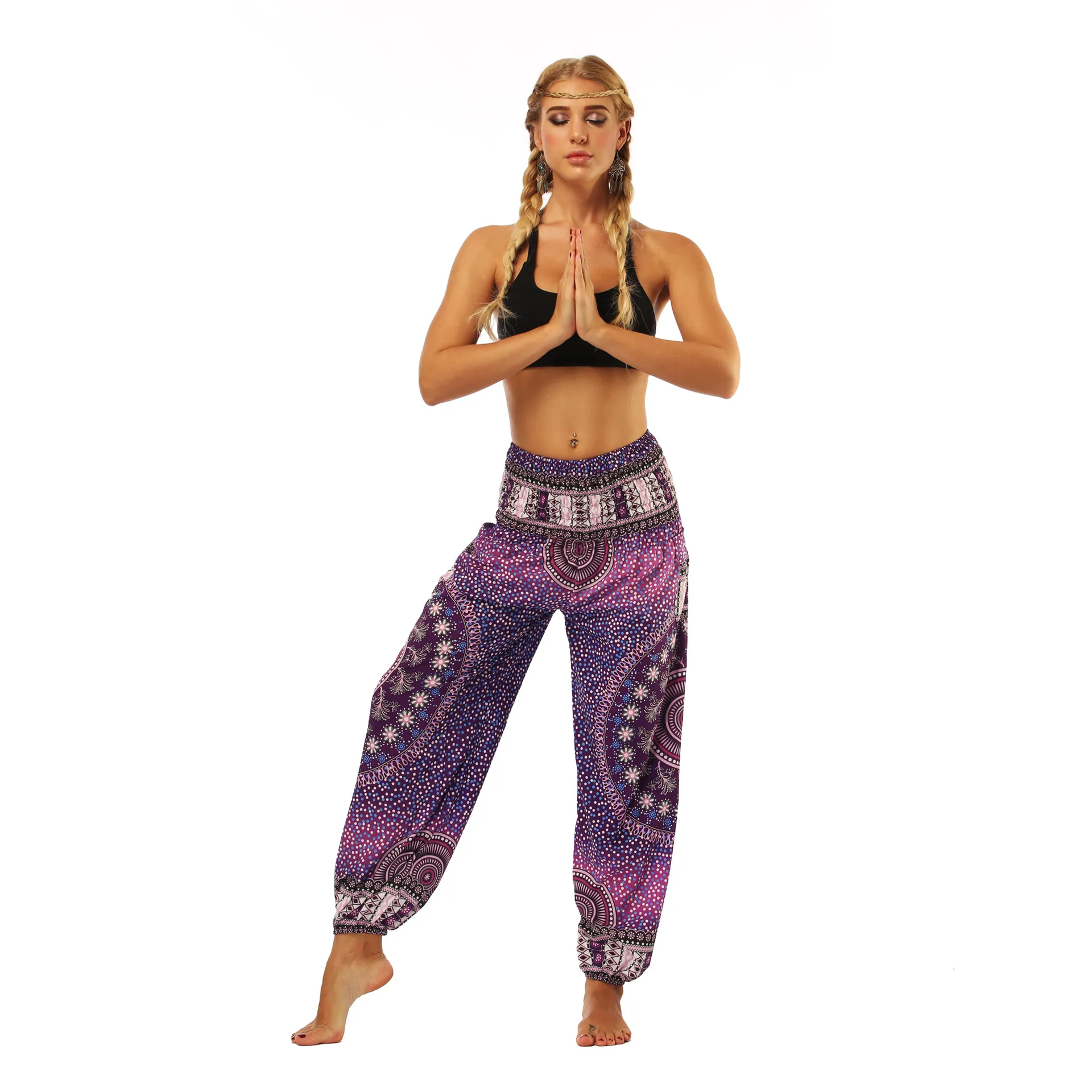 New Ethnic Style Digital Printing Women's Trousers Sports Casual Pants Loose High Waist Bloomers Spot display picture 8