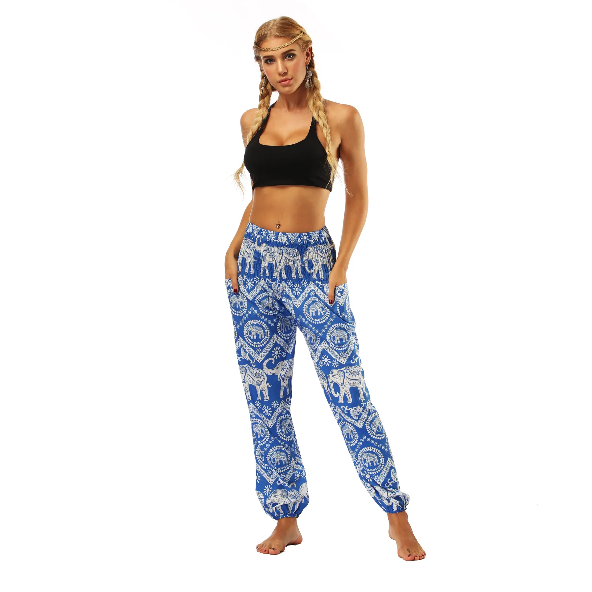 New Ethnic Style Digital Printing Women's Trousers Sports Casual Pants Loose High Waist Bloomers Spot display picture 11