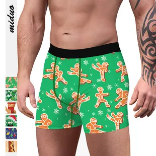 A Generation Of  Snowman Digital Printed Boxers Comfortable Breathable Men's Wear Slim Men's Underwear display picture 4