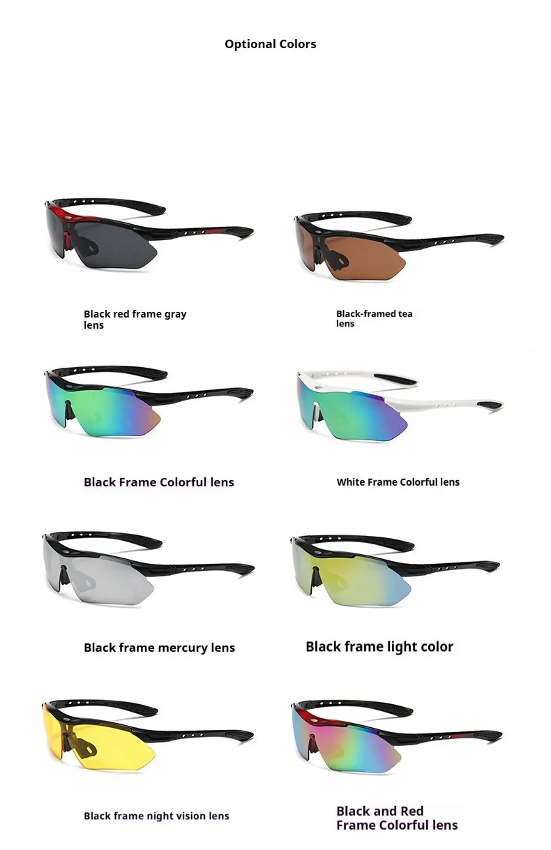 Outdoor Sports Sunglasses Trendy Sunglasses With Sunglasses Female Male Aviator Riding Glasses Wholesale 0089 display picture 2