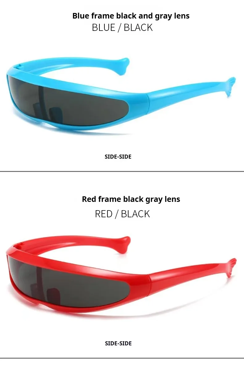New Dolphin Sunglasses X-Men Fish-shaped Glasses Space Robot Men's Outdoor Sports Riding Sunglasses display picture 5