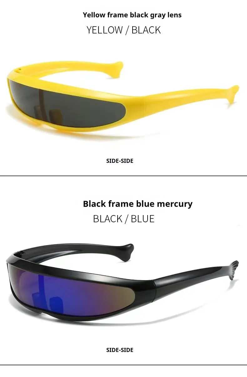 New Dolphin Sunglasses X-Men Fish-shaped Glasses Space Robot Men's Outdoor Sports Riding Sunglasses display picture 6