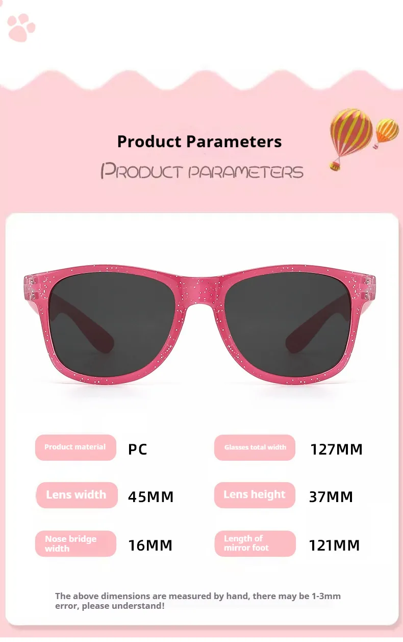 New Cartoon Colorful Printed Box Sunglasses Children's Outdoor Sunglasses Cute Baby Trendy Sunglasses display picture 1