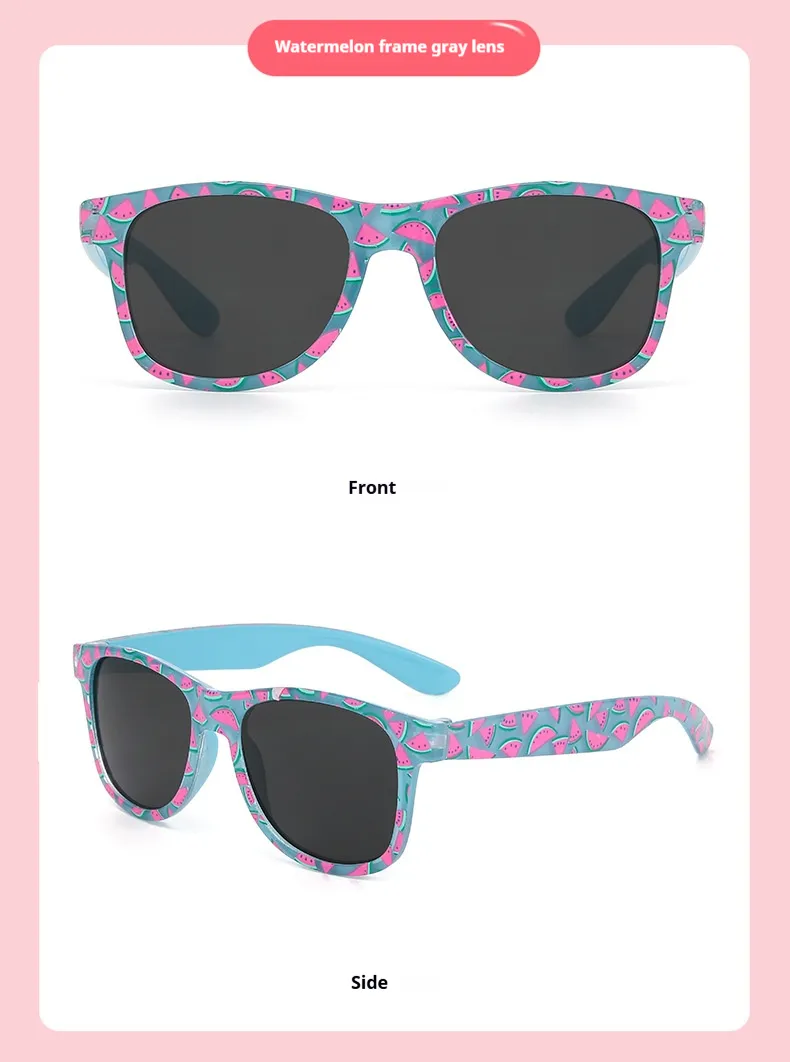 New Cartoon Colorful Printed Box Sunglasses Children's Outdoor Sunglasses Cute Baby Trendy Sunglasses display picture 8