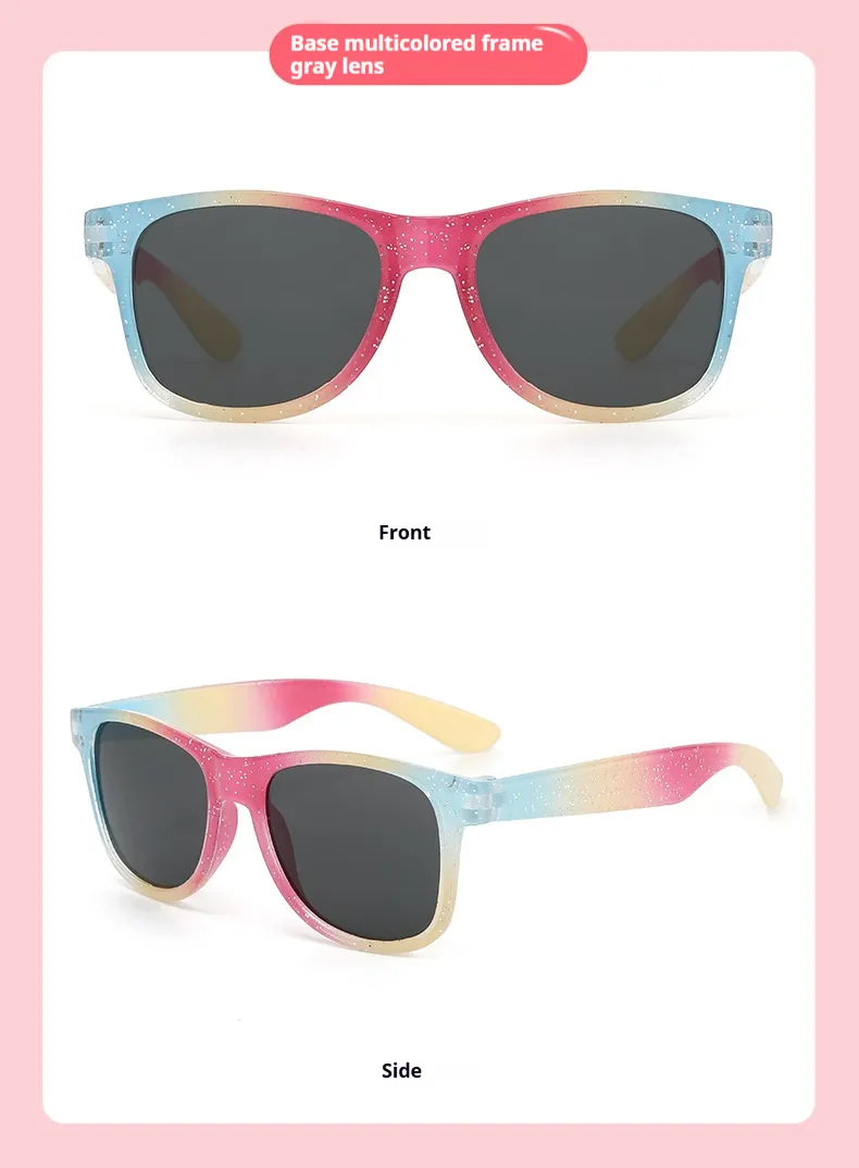 New Cartoon Colorful Printed Box Sunglasses Children's Outdoor Sunglasses Cute Baby Trendy Sunglasses display picture 5