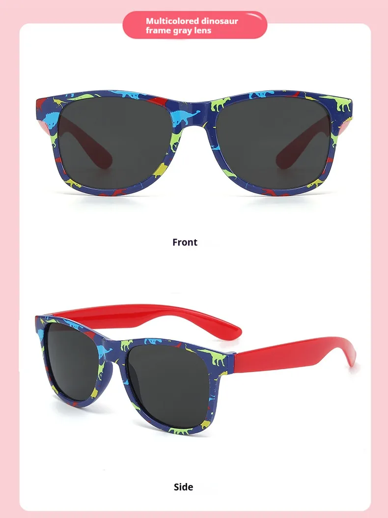 New Cartoon Colorful Printed Box Sunglasses Children's Outdoor Sunglasses Cute Baby Trendy Sunglasses display picture 9