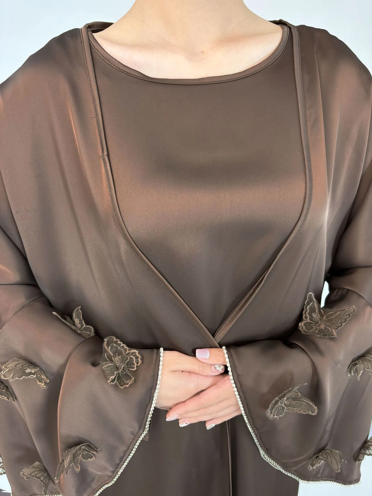 Summer Robe Hand-embroidered Butterfly Elegant Suit Loose Muslim Long Dress Elegant Simple Women's Dress display picture 13