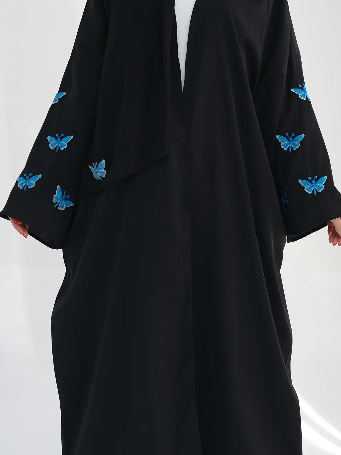 Embroidered Butterfly Cardigan Dress Women's Robe Jacket Bat Sleeve Solid Color Loose display picture 10