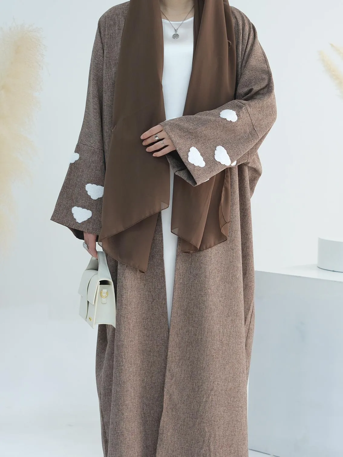 Cloud Embroidery Dubai Turkish Silhouette Cardigan Bat Sleeve Dress display picture 2