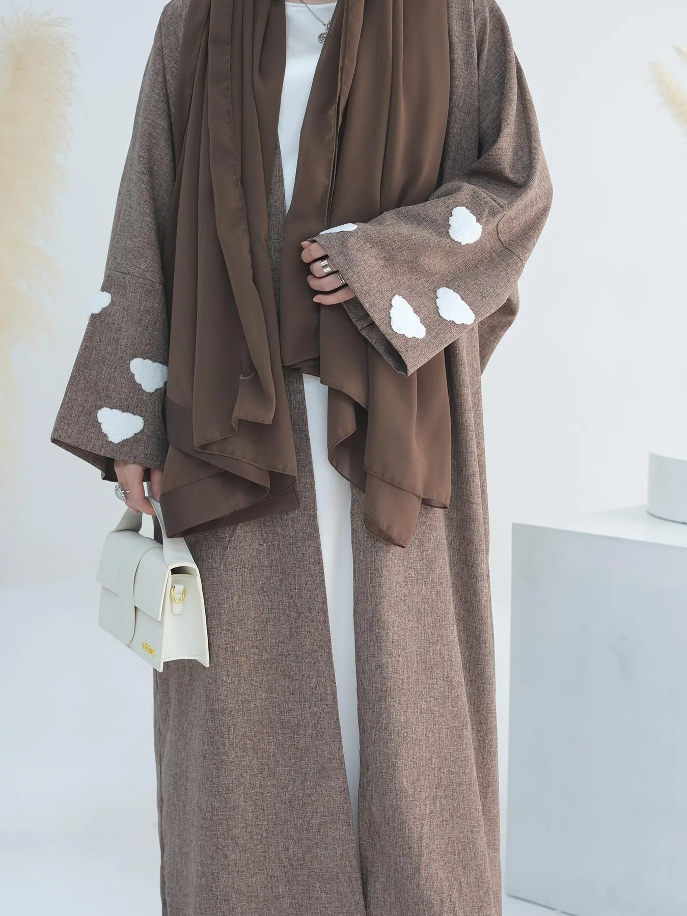 Cloud Embroidery Dubai Turkish Silhouette Cardigan Bat Sleeve Dress display picture 5