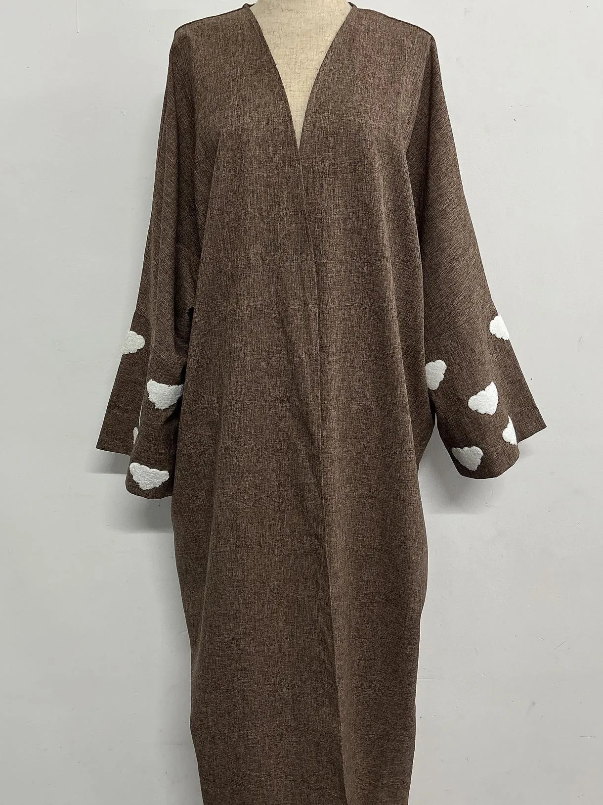 Cloud Embroidery Dubai Turkish Silhouette Cardigan Bat Sleeve Dress display picture 6