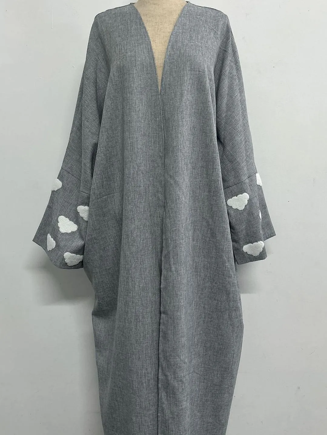 Cloud Embroidery Dubai Turkish Silhouette Cardigan Bat Sleeve Dress display picture 8