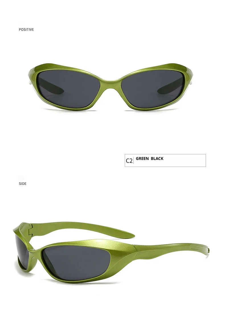 New  Riding Sunglasses Internet Celebrity Couple's Punk Hip-hop Sports Goggles  Futuristic Y2K Sunglasses display picture 6