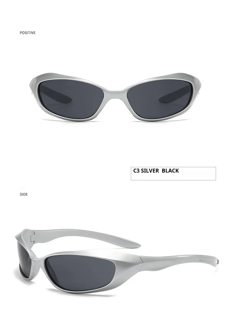New  Riding Sunglasses Internet Celebrity Couple's Punk Hip-hop Sports Goggles  Futuristic Y2K Sunglasses display picture 7