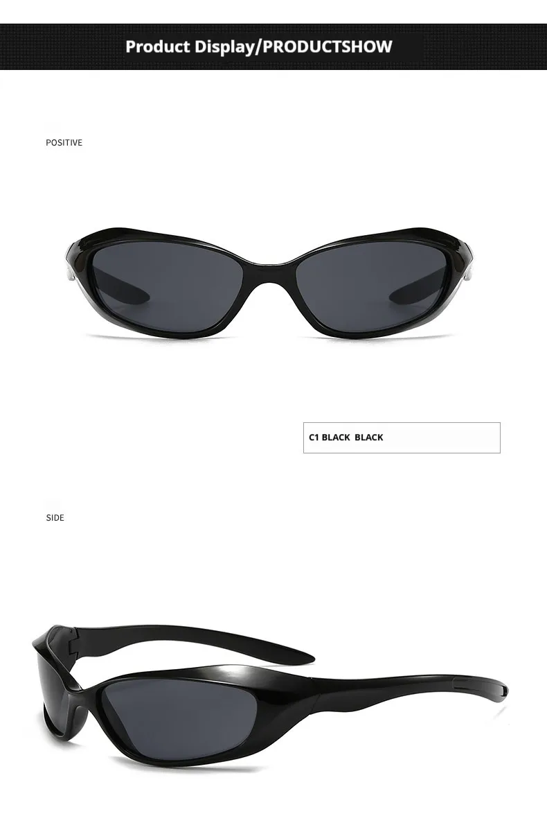 New  Riding Sunglasses Internet Celebrity Couple's Punk Hip-hop Sports Goggles  Futuristic Y2K Sunglasses display picture 5