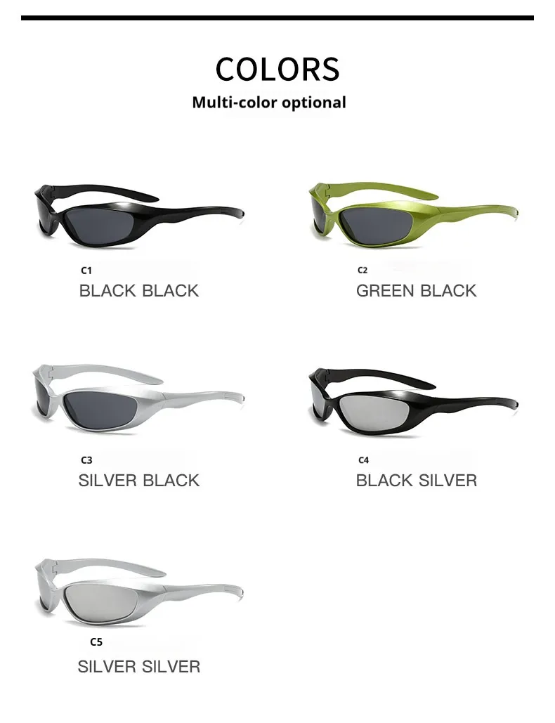 New  Riding Sunglasses Internet Celebrity Couple's Punk Hip-hop Sports Goggles  Futuristic Y2K Sunglasses display picture 4