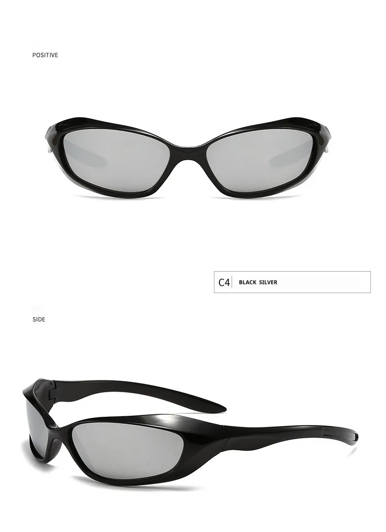 New  Riding Sunglasses Internet Celebrity Couple's Punk Hip-hop Sports Goggles  Futuristic Y2K Sunglasses display picture 8