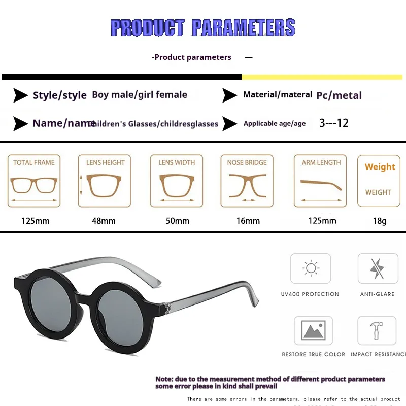 New Retro Round Frame Children's Sunglasses Anti-Blue Ultraviolet Trendy Men's Sunglasses Danish Frosted Multicolor Glasses display picture 1