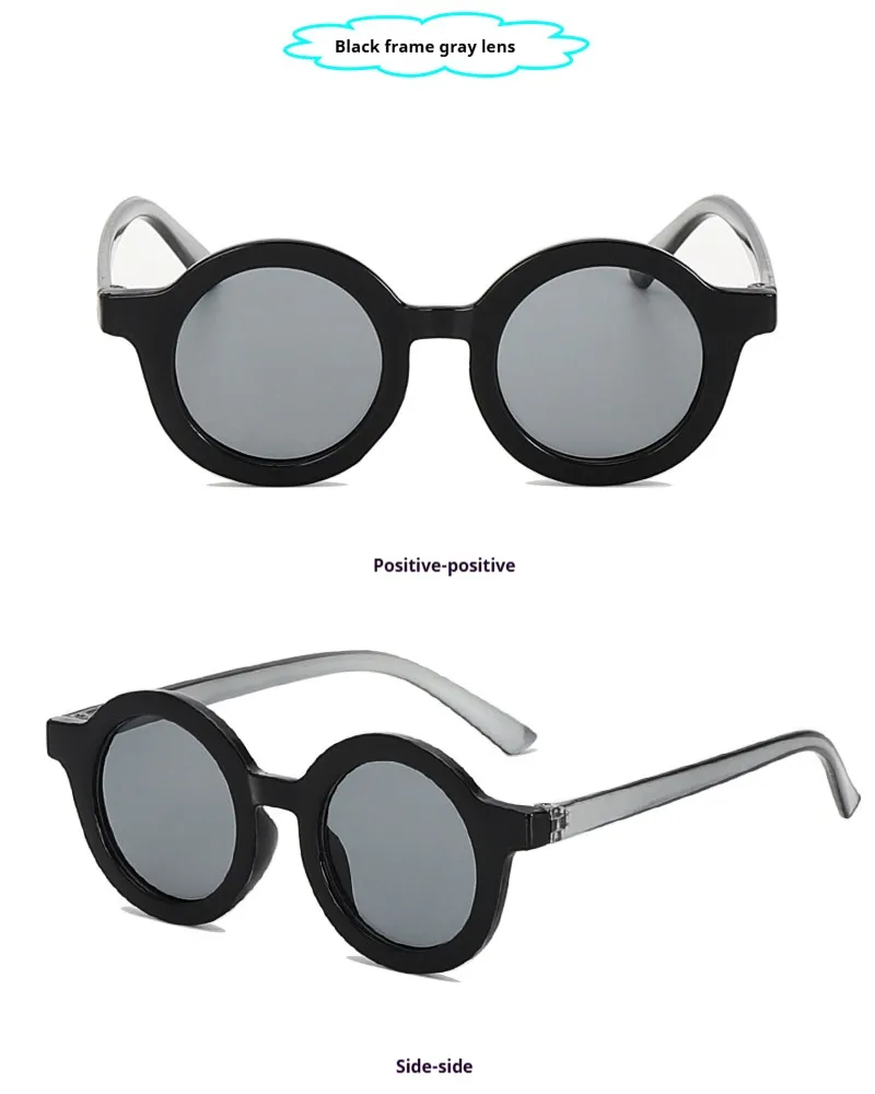 New Retro Round Frame Children's Sunglasses Anti-Blue Ultraviolet Trendy Men's Sunglasses Danish Frosted Multicolor Glasses display picture 3