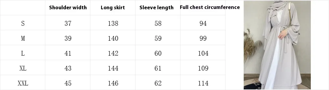 Trade Fashion Women Middle East Two-piece Dress Abaya Robe Burqa Dress Prayer Dress Chiffon display picture 1